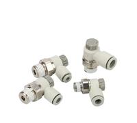 CLEUFWKO Lot de 10 contrôleurs de type avec robinet One Touch Valve d'étranglement Meter-Out Robinet pneumatique AS1201F AS2201F 3201F (AS3201F-03-10SA)
