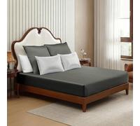 ClevaHome Drap-Housse en Satin 90 x 200 cm, Gris Argenté, 2 pièces | Satin polyester lisse et doux, bonnet jusqu’à 28 cm, 1 taies 40 x 80 cm, contour élastiqué, certifié OEKO-TEX Standard 100