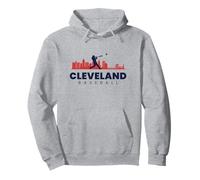 Cleveland Baseball Minimaliste City Skyline Amoureux de Baseball Sweat à Capuche