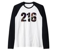 Cleveland Ohio 216 Indicatif régional Skyline Manche Raglan