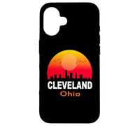 Cleveland Ohio State USA Vintage Retro Sunset City Skyline Coque pour iPhone 16