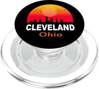 Cleveland Ohio State USA Vintage Retro Sunset City Skyline PopSockets PopGrip pour MagSafe