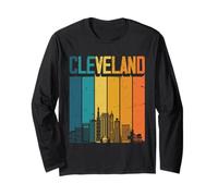 Cleveland Ohio USA Retro Vintage Sunset Skyline Cleveland Manche Longue