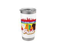Cleveland Pride Rainbow Gay Pride Flag Funny LGBT Gobelet isotherme en acier inoxydable double paroi