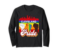 Cleveland Pride Rainbow Gay Pride Flag Funny LGBT Manche Longue