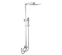 Clever 61028 Ensemble de barre de douche extensible 2 voies Saona Slim Chromé