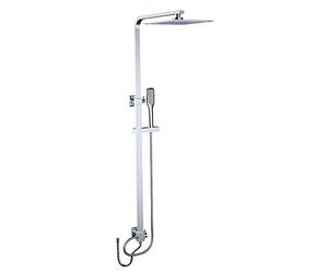 Clever 61028 Ensemble de barre de douche extensible 2 voies Saona Slim Chromé