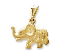 CLEVER bijoux Or Pendentif petit bonbon Elefant sur un côté et brillant - une page Matt-Or 333 or, Or jaune, Diamant