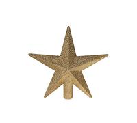 Clever Creations - Étoile pour Sapin de Noël - en Plastique Brillant/résistant aux Chocs - décoration de fête pour Toute Taille de Sapin - doré - 20,3 cm