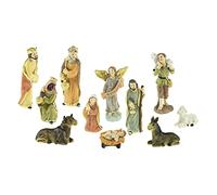 Clever Creations Lot de 12 Figurines de crèche de Noël en résine peintes à la Main 10,2 cm