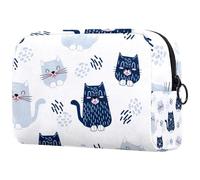 Clever Cute Cats Cosmetic Bag for Women Travel Toiletries Bags Large Makeup Handy Pouch Organizer Bag With Zipper, multicolore, 18.5x7.5x13cm/7.3x3x5.1in, Trousse de toilette