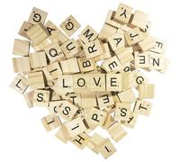 Clever Delights Lot de 100 carreaux de Scrabble en bois pour travaux manuels, lettres et orthographe