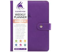 Clever Fox Agenda hebdomadaire non daté avec couverture (violet, A5 (14 x 21 cm)