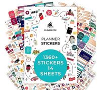 Clever Fox Autocollants de planification - Plus de 1360 autocollants esthétiques mensuels, hebdomadaires, quotidiens, saisonniers, vacances et journal - Accessoires de journal et de calendrier pour