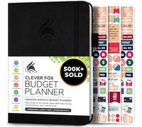 Clever Fox Budget Planner - Cahier des dépenses. Journal de budgétisation mensuel, planificateur financier et livre de comptes pour prendre le contrôle de votre argent. Non daté (Noir, A5)