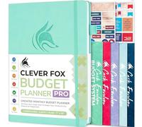 Clever Fox Budget Planner Pro - Organiseur financier + enveloppes de trésorerie, journal mensuel, suivi des dépenses et carnet de comptes personnel, non daté, 18 x 25,5 cm, vert menthe