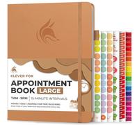 Clever Fox Carnet de rendez-vous - Planificateur horaire avec incréments de 15 minutes - Planificateur de boîte à temps pour le travail quotidien et les tâches à faire - Pages hebdomadaires et