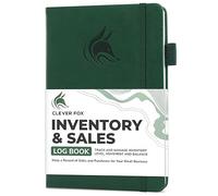 Clever Fox Carnet d'inventaire et de vente pour petites entreprises - Registre de suivi des inventaires, des ventes et du solde - Carnet de suivi pour achats, ventes et commandes - Non daté, couverture rigide, A5, 14 x 21 cm - Vert foncé