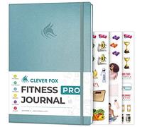 Clever Fox Fitness Journal Pro - Planificateur d'entraînement avec planificateur de repas et suivi des habitudes, carnet d'exercices, planificateur de fitness, 6 mois (aigue-marine)