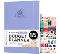 Clever Fox Grand planificateur budgétaire - Carnet de suivi des dépenses - Budgétisation mensuelle et organisateur de factures, carnet de bord et livre de comptes, A4 (lavande)