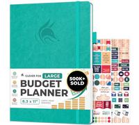 Clever Fox Grand planificateur budgétaire - Carnet de suivi des dépenses - Budgétisation mensuelle et organisateur de factures, carnet de bord et livre de comptes, A4 (aigue-marine)