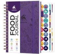 Clever Fox Journal alimentaire à spirale - Journal alimentaire quotidien, planificateur de préparation des repas pour suivre les calories et les nutriments, carnet de suivi de perte de poids (violet)