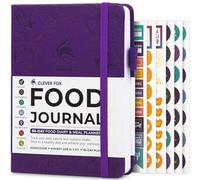 Clever Fox Journal alimentaire de poche - Journal alimentaire quotidien, planificateur de repas pour suivre les calories et les nutriments, carnet de suivi de perte de poids, 10 x 14 cm (violet)