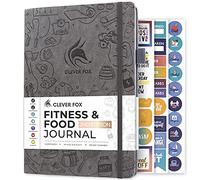 Clever Fox Journal de fitness et alimentaire - Planificateur de nutrition et d'entraînement pour homme et femme - Carnet de notes d'exercices de régime et de gym avec calendriers, suivi de régime et