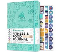 Clever Fox Journal de fitness et alimentaire - Planificateur de nutrition et d'entraînement pour homme et femme - Carnet de bord d'exercices de régime et de gym avec calendriers, suivi de régime et