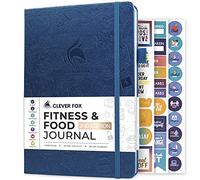 Clever Fox Journal de fitness et alimentaire - Planificateur de nutrition et d'entraînement pour homme et femme - Carnet de notes d'exercices de régime et de gym avec calendriers, suivi de régime et