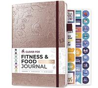 Clever Fox Journal de fitness et alimentaire - Planificateur de nutrition et d'entraînement pour homme et femme - Carnet de bord d'exercices de régime et de gym avec calendriers, suivi de régime et