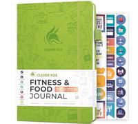 Clever Fox Journal de fitness et alimentaire - Planificateur de nutrition et d'entraînement pour homme et femme - Carnet de notes d'exercices de régime et de gym avec calendriers, suivi de régime et