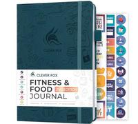 Clever Fox Journal de fitness et alimentaire - Planificateur de nutrition et d'entraînement pour homme et femme - Carnet de bord d'exercices de régime et de gym avec calendriers, suivi de régime et
