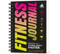 Clever Fox Journal de fitness et d'entraînement quotidien pour suivre vos levés de poids, cardio, suivi du poids corporel - Reliure à spirales, couverture laminée, pages épaisses, A5 (jaune et rose)