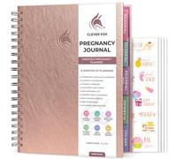 Clever Fox Journal de grossesse et livre de souvenirs - Planificateur de grossesse et carnet pour les futures mamans - Souvenir de bébé, cadeau pour la première maman, 21,5 x 27 cm (or rose)