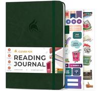 Clever Fox Journal de lecture - Journal de critique de livre - Accessoires cadeaux pour les amateurs de lecture - Journal pour enfants et adultes - A5, 14,7 x 21,1 cm (vert forêt)