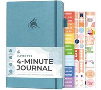 Clever Fox Journal de quatre minutes - Journal quotidien de positivité avec invites - Affirmation de motivation, santé mentale et suivi des habitudes (aigue-marine)