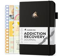 Clever Fox Journal de récupération de dépendance - Planificateur de traitement de la toxicomanie et carnet d'exercices - Journal quotidien de sobriété pour progrès de récupération, A5 (noir)
