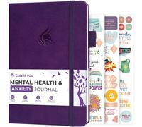 Clever Fox Journal de santé mentale et d'anxiété - Journal guidé de TCC avec invites pour l'auto-assistance et le soulagement du stress - Suivi de l'humeur et des émotions (violet)