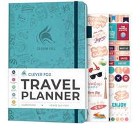 Clever Fox Journal de voyage - Planificateur de vacances avec plan budgétaire, liste d'emballage, suivi des dépenses et journal de voyage - Organiseur d'itinéraire de voyage pour femmes, hommes et