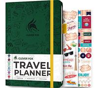 Clever Fox Journal de voyage - Planificateur de vacances avec plan budgétaire, liste d'emballage, suivi des dépenses et journal de voyage - Organiseur d'itinéraire de voyage pour femmes, hommes et