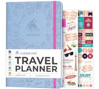 Clever Fox Journal de voyage - Planificateur de vacances avec plan budgétaire, liste d'emballage, suivi des dépenses et journal de voyage - Organiseur d'itinéraire de voyage pour femmes, hommes et
