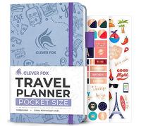 Clever Fox Journal de voyage - Planificateur de voyage d'itinéraire pour femmes, hommes et couples, journal de voyage, dure 5 voyages, A5 (pervenche, format de poche (9,4 x 17 cm)