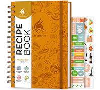Clever Fox Livre de recettes à spirale - Créez votre propre livre de cuisine familial - Carnet de recettes vierge - Journal de cuisine vide pour écrire des recettes - Taille moyenne, 16 x 21,1 cm,