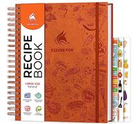 Clever Fox Livre de recettes à spirale - Créez votre propre livre de cuisine familial - Carnet de recettes vierge - Journal de cuisine vide pour écrire des recettes - Grande taille, 23,6 x 28,4 cm,