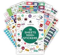 Clever Fox Lot d'autocollants pour planificateur mensuel, hebdomadaire et journalier 17 feuilles + 1500 autocollants uniques Pack économique
