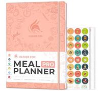 Clever Fox Meal Planner Pro - Journal hebdomadaire de préparation des repas et de nutrition avec liste d'épicerie et suivi de perte de poids - Carnet de régime et de fitness (rose clair)