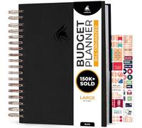 Clever Fox Planificateur de Budget Organiseur Factures Mensuelles avec Poches Carnet de Suivi Dépenses, Journal de Budgétisation Planificateur Financier Livre de Budget Grande Taille - Noir