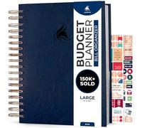 Clever Fox Planificateur de Budget Organiseur Factures Mensuelles avec Poches Carnet de Suivi Dépenses, Journal de Budgétisation Planificateur Financier Livre de Budget Grande Taille - Bleu Foncé