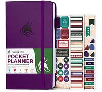 Clever Fox Planificateur de poche hebdomadaire, planificateur mensuel non daté et calendrier, parfait pour sac à main, 9,4 x 17 cm (violet)